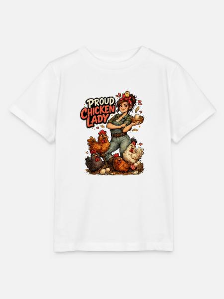Proud Chicken Lady - Stanley/Stella Kinder T-Shirt MINI CREATOR - Weiß