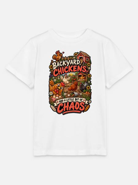 Backyard Chicken Chaos - Stanley/Stella Kinder T-Shirt MINI CREATOR - Weiß