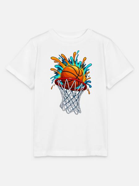 Basketball Splash Burst - Stanley/Stella Kinder T-Shirt MINI CREATOR - Weiß