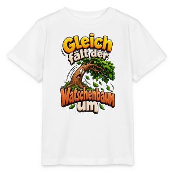 Gleich fällt der Watschenbaum - Stanley/Stella Kinder T-Shirt MINI CREATOR  - Weiß - Vorne - Maike (125cm)
