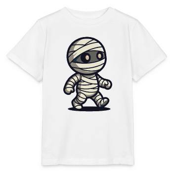 Süße Cartoon-Mumie läuft mit Verbänden - Stanley/Stella Kinder T-Shirt MINI CREATOR  - Weiß - Vorne - Maike (125cm)