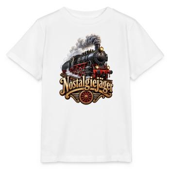 Nostalgiejäger Lokomotive - Stanley/Stella Kinder T-Shirt MINI CREATOR  - Weiß - Vorne - Maike (125cm)