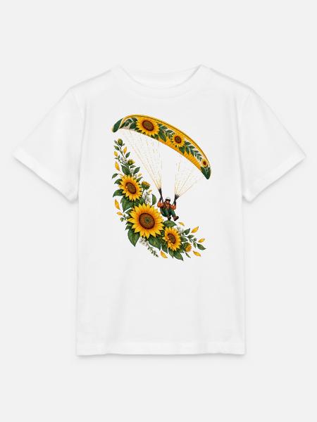 Sonnenblumen Paragliding Kunst - Stanley/Stella Kinder T-Shirt MINI CREATOR  - Weiß