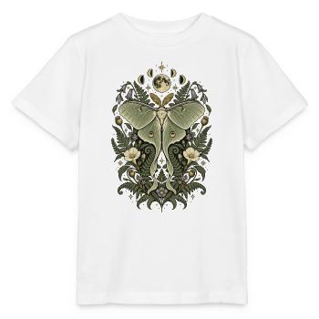 Mondblüte und Nachtfantasie-Motte - Stanley/Stella Kinder T-Shirt MINI CREATOR  - Weiß - Vorne - Maike (125cm)