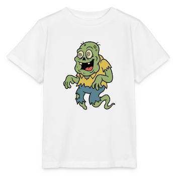 Retro-Cartoon-Zombie-Geist mit wirbelnden Augen - Stanley/Stella Kinder T-Shirt MINI CREATOR  - Weiß - Vorne - Maike (125cm)
