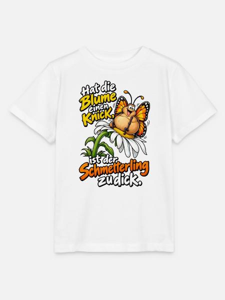 Blume und Schmetterling Spruch - Stanley/Stella Kinder T-Shirt MINI CREATOR - Weiß