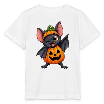 Kürbisbat Halloween Charm - Stanley/Stella Kinder T-Shirt MINI CREATOR  - Weiß - Vorne - Maike (125cm)