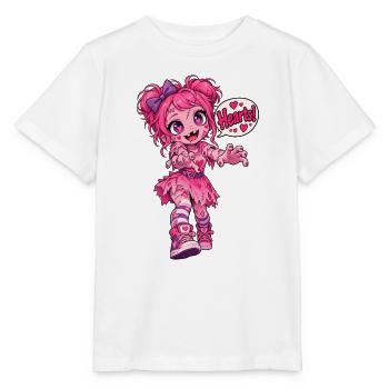 Kawaii Pink Zombie – Herzen! - Stanley/Stella Kinder T-Shirt MINI CREATOR  - Weiß - Vorne - Maike (125cm)