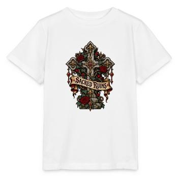 Heiliges Ruinen-Gotikkreuz - Stanley/Stella Kinder T-Shirt MINI CREATOR  - Weiß - Vorne - Maike (125cm)