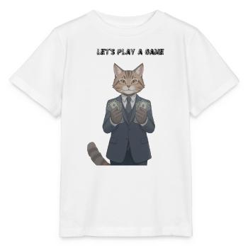 Katze im Anzug mit Geld: Lass uns ein Spiel spielen - Stanley/Stella Kinder T-Shirt MINI CREATOR  - Weiß - Vorne - Maike (125cm)