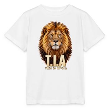 Afrika-Löwe T.I.A Motif - Stanley/Stella Kinder T-Shirt MINI CREATOR  - Weiß - Vorne - Maike (125cm)