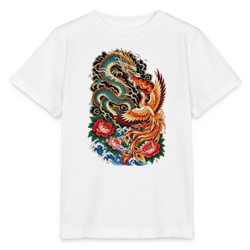Drache und Phönix in Molten - Stanley/Stella Kinder T-Shirt MINI CREATOR  - Weiß - Vorne - Maike (125cm)