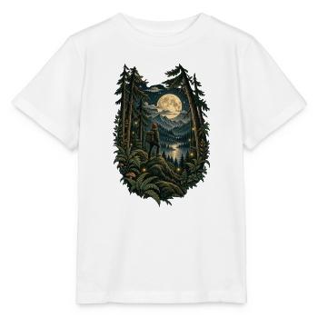 Mondlicht Waldwanderer im Nachtwald - Stanley/Stella Kinder T-Shirt MINI CREATOR  - Weiß - Vorne - Maike (125cm)