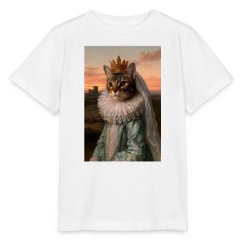 Königliches Katzenkönigin-Porträt - Stanley/Stella Kinder T-Shirt MINI CREATOR  - Weiß - Vorne - Maike (125cm)