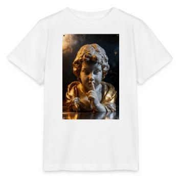 Flüsternder Cherub im goldenen Schein - Stanley/Stella Kinder T-Shirt MINI CREATOR  - Weiß - Vorne - Maike (125cm)