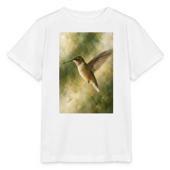Kolibri im grünen Licht - Stanley/Stella Kinder T-Shirt MINI CREATOR  - Weiß - Vorne - Maike (125cm)