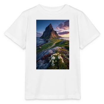 Coastal Peak mit Wildblumen - Stanley/Stella Kinder T-Shirt MINI CREATOR  - Weiß - Vorne - Maike (125cm)