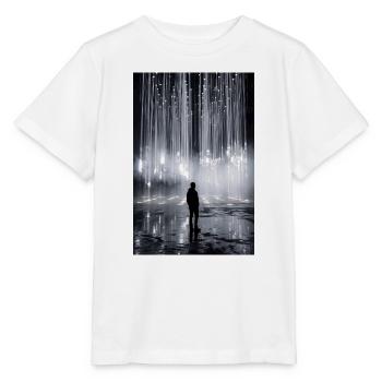 Leuchtende Lichtfall-Silhouette - Stanley/Stella Kinder T-Shirt MINI CREATOR  - Weiß - Vorne - Maike (125cm)
