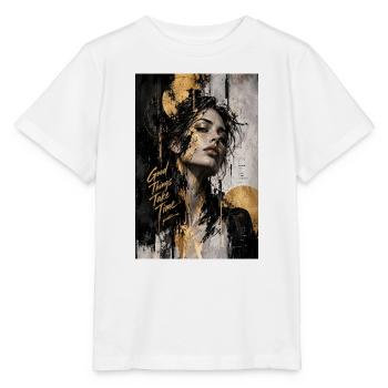 Gute Dinge brauchen Zeit Porträt - Stanley/Stella Kinder T-Shirt MINI CREATOR  - Weiß - Vorne - Maike (125cm)