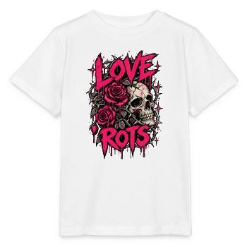 Love Rot Skull Roses Neon Goth - Stanley/Stella Kinder T-Shirt MINI CREATOR  - Weiß - Vorne - Maike (125cm)