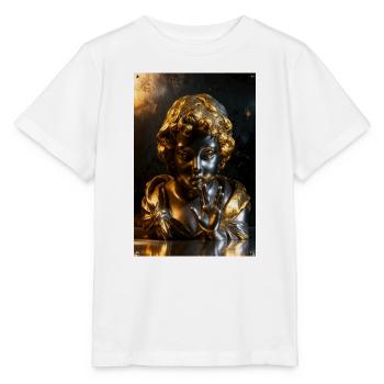 Goldene Shush-Cherub-Büste - Stanley/Stella Kinder T-Shirt MINI CREATOR  - Weiß - Vorne - Maike (125cm)