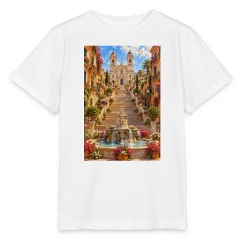 Mittelmeertreppe & Brunnenblüte - Stanley/Stella Kinder T-Shirt MINI CREATOR  - Weiß - Vorne - Maike (125cm)