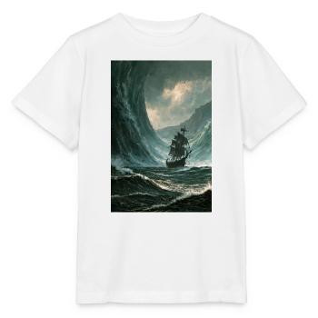 Galleone in der Sturmwelle - Stanley/Stella Kinder T-Shirt MINI CREATOR  - Weiß - Vorne - Maike (125cm)