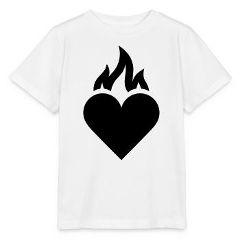 flammendes Herz - Stanley/Stella Kinder T-Shirt MINI CREATOR  - Weiß - Vorne - Maike (125cm)