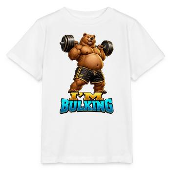 Muscular Bear I'M BULK – Fitness-Stimmung - Stanley/Stella Kinder T-Shirt MINI CREATOR  - Weiß - Vorne - Maike (125cm)