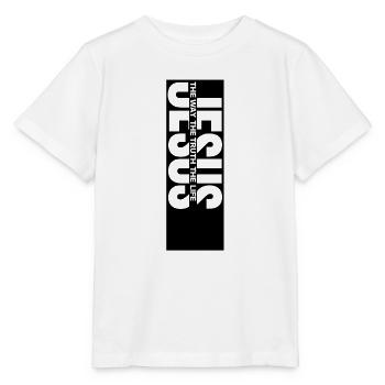 JESUS Vertikal: Weg Wahrheit Leben - Stanley/Stella Kinder T-Shirt MINI CREATOR  - Weiß - Vorne - Maike (125cm)