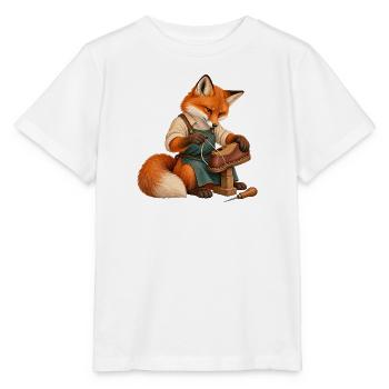 Fuchs näht eine Schuhsohle - Stanley/Stella Kinder T-Shirt MINI CREATOR  - Weiß - Vorne - Maike (125cm)