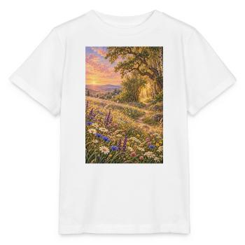 Wildblumen im goldenen Abendlicht - Stanley/Stella Kinder T-Shirt MINI CREATOR  - Weiß - Vorne - Maike (125cm)