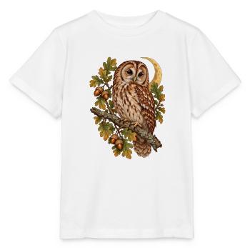 Waldkauz auf Eichenast - Stanley/Stella Kinder T-Shirt MINI CREATOR  - Weiß - Vorne - Maike (125cm)