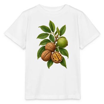 Walnüsse mit Blättern - Stanley/Stella Kinder T-Shirt MINI CREATOR  - Weiß - Vorne - Maike (125cm)