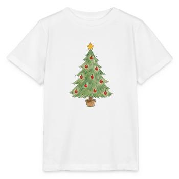 Weihnachtsbaum im Topf mit roten Ornamenten - Stanley/Stella Kinder T-Shirt MINI CREATOR  - Weiß - Vorne - Maike (125cm)