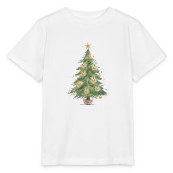 Eleganter Weihnachtsbaum mit goldenen Ornamenten - Stanley/Stella Kinder T-Shirt MINI CREATOR  - Weiß - Vorne - Maike (125cm)