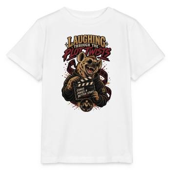 RobVibe Wild Club – Hyänen-Wendungen - Stanley/Stella Kinder T-Shirt MINI CREATOR  - Weiß - Vorne - Maike (125cm)
