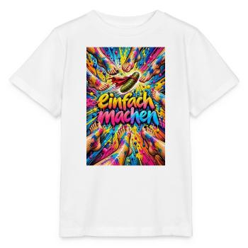 Heldenhafte Gurke Farbexplosion - Stanley/Stella Kinder T-Shirt MINI CREATOR  - Weiß - Vorne - Maike (125cm)