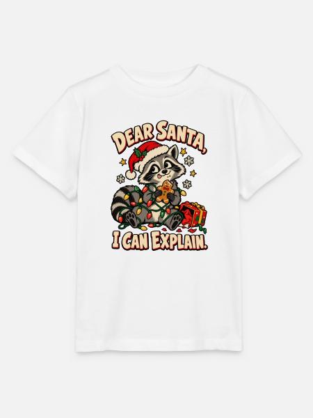 Waschbär Weihnachts-Erklärung - Stanley/Stella Kinder T-Shirt MINI CREATOR - Weiß