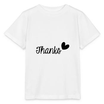 THANK YOU. THANKS. THANK YOU. ANNIVERSARY. BIRTH. - Stanley/Stella MINI CREATOR Kids’ T-Shirt - white - Front - Maike (125cm)