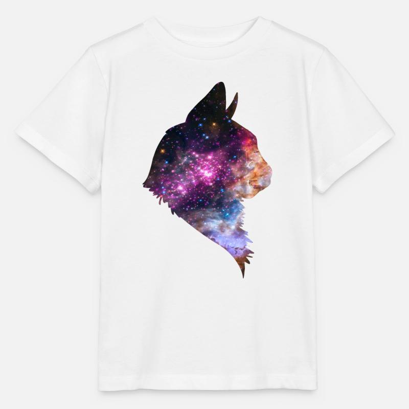 Space Cat Katze Weltraum - Stanley/Stella Kinder T-Shirt MINI CREATOR  - Weiß