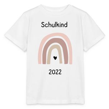 Schulkind Regenbogen mit Jahreszahl - Stanley/Stella Kinder T-Shirt MINI CREATOR  - Weiß - Vorne - Maike (125cm)