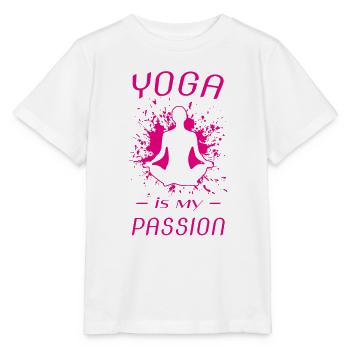Yoga is my passion - Stanley/Stella Kinder T-Shirt MINI CREATOR  - Weiß - Vorne - Maike (125cm)
