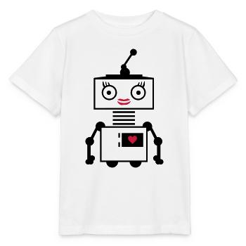 copie femme robot - T-shirt bio MINI CREATOR Stanley/Stella Enfant - blanc - Devant - Maike (125cm)