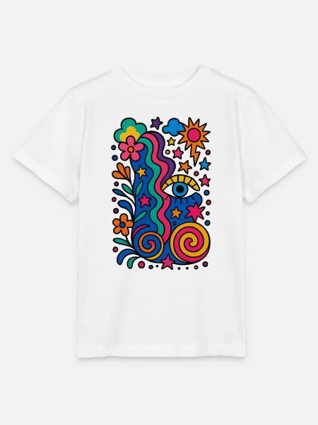 Exzentrisches Buntes Design - Stanley/Stella Kinder T-Shirt MINI CREATOR - Weiß
