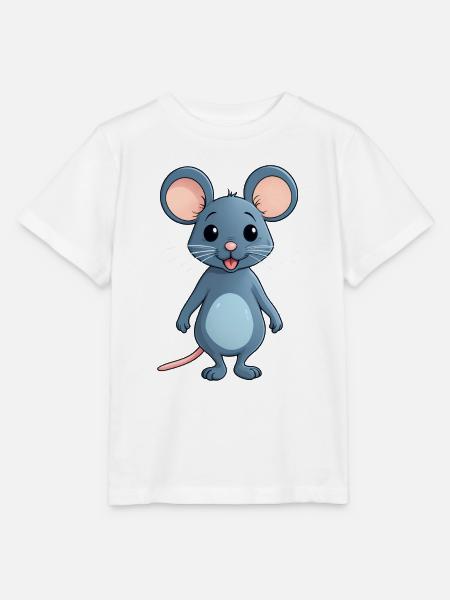 Süße Kleine Comic Style Maus Mäuse - Stanley/Stella Kinder T-Shirt MINI CREATOR  - Weiß
