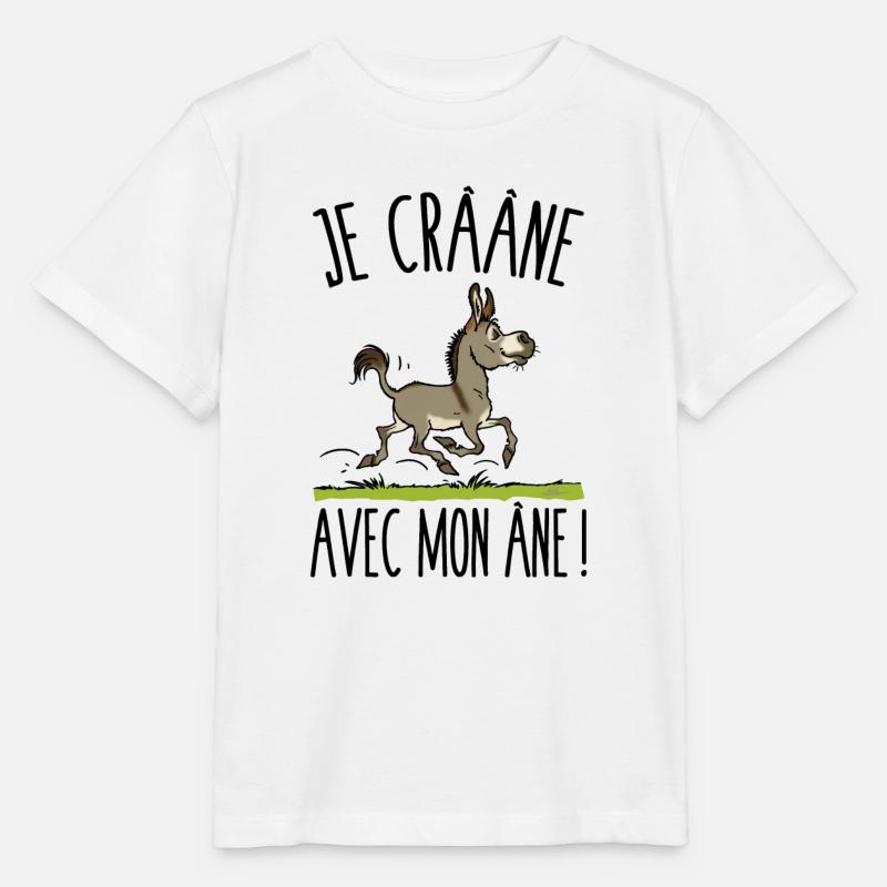 Je crâne avec mon âne (âne gris) - T-shirt bio MINI CREATOR Stanley/Stella Enfant - blanc
