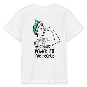 Power To The People (Power Woman) - Stanley/Stella MINI CREATOR Kids’ T-Shirt - white - Front - Maike (125cm)