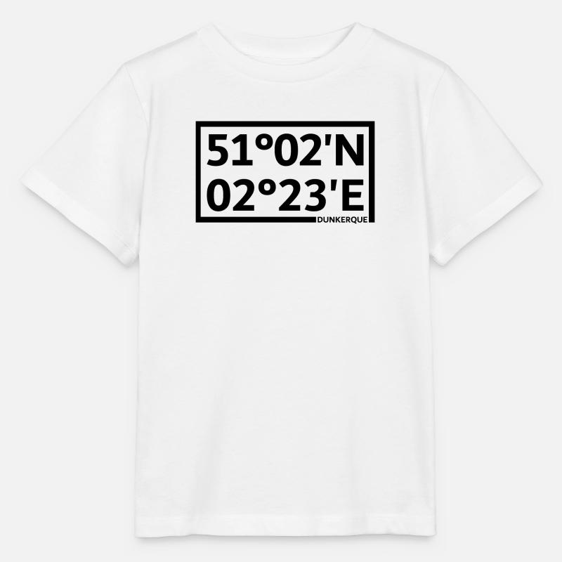 Coordonnées de Dunkerque - T-shirt bio MINI CREATOR Stanley/Stella Enfant - blanc