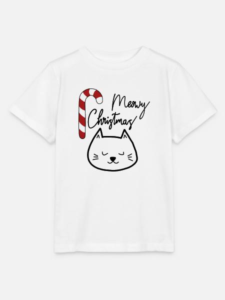 Meowy Christmas - Stanley/Stella Kinder T-Shirt MINI CREATOR - Weiß